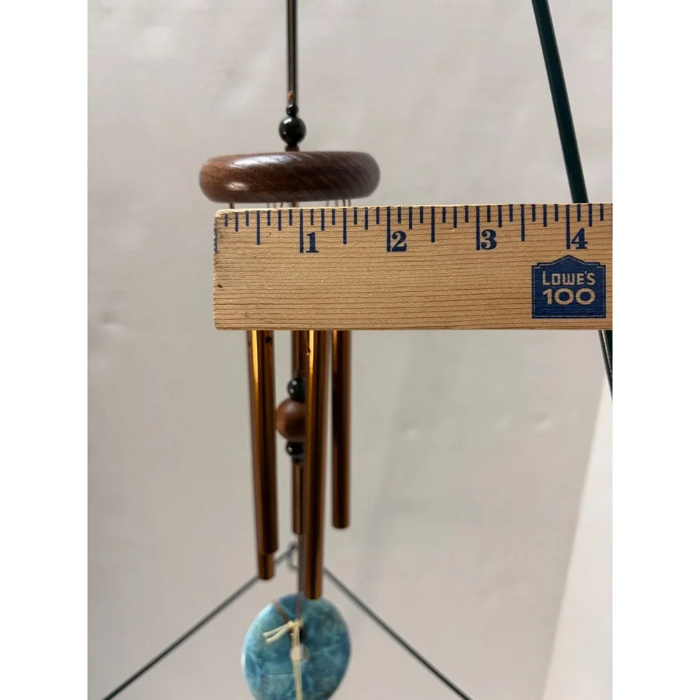 Woodstock Turquoise Chime Petite Bronze Tubes Wood Top Wind Chime WTBRN NEW